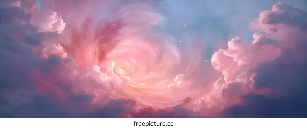 Pastel Pink Dreamy Sky Cloudscape