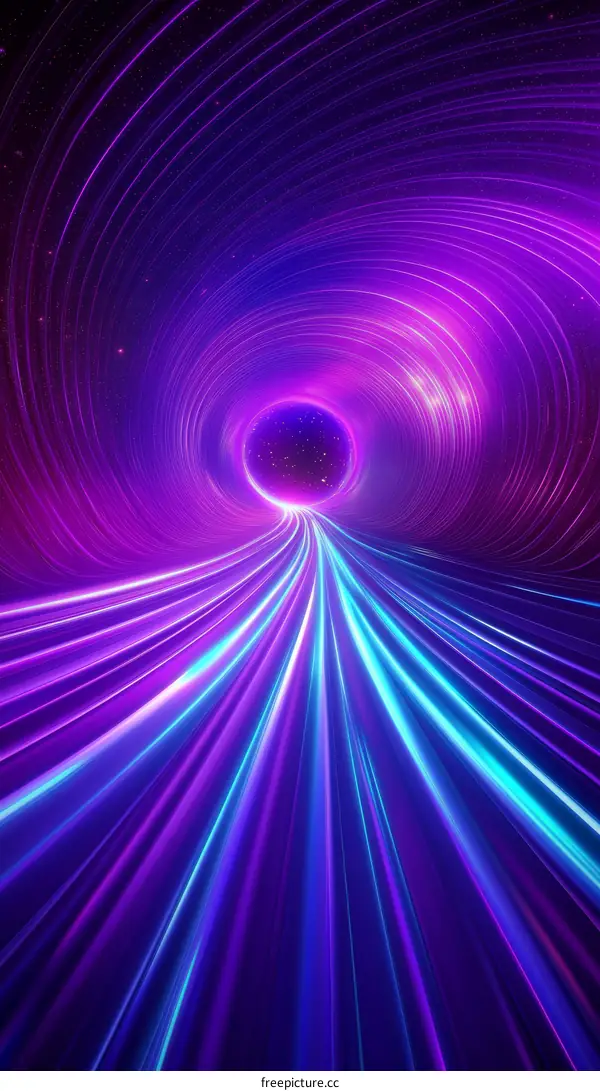 Abstract Neon Tunnel Light Abstract Art
