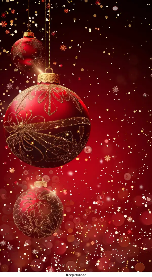 Red velvet balls with Christmas decorations