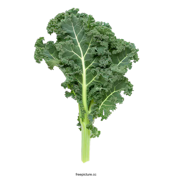 [Transparent Background PNG]Fresh Green Kale Leaf Isolated on White Background
