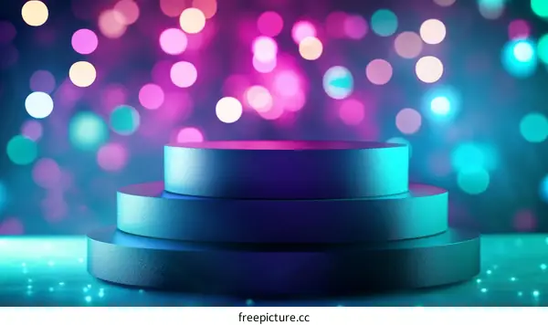 Neon Stage Product Display Platform