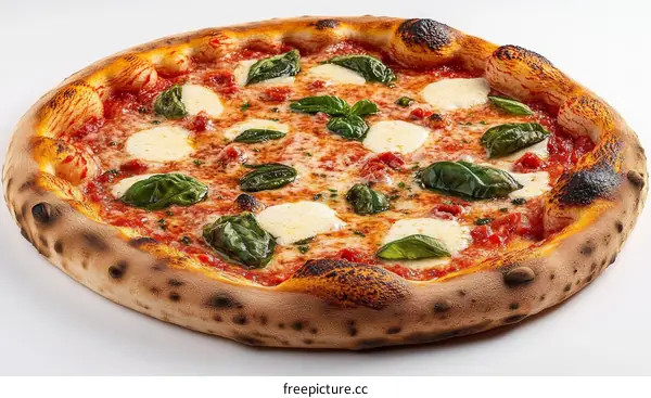 Delicious Italian Pizza with Fresh Basil