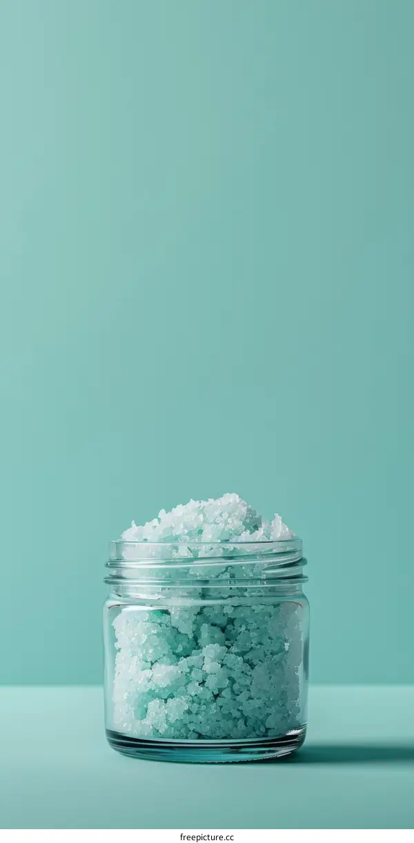Blue Homemade Sugar Scrub in Glass Jar