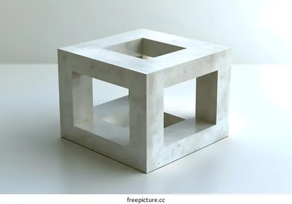 Hollow concrete cube