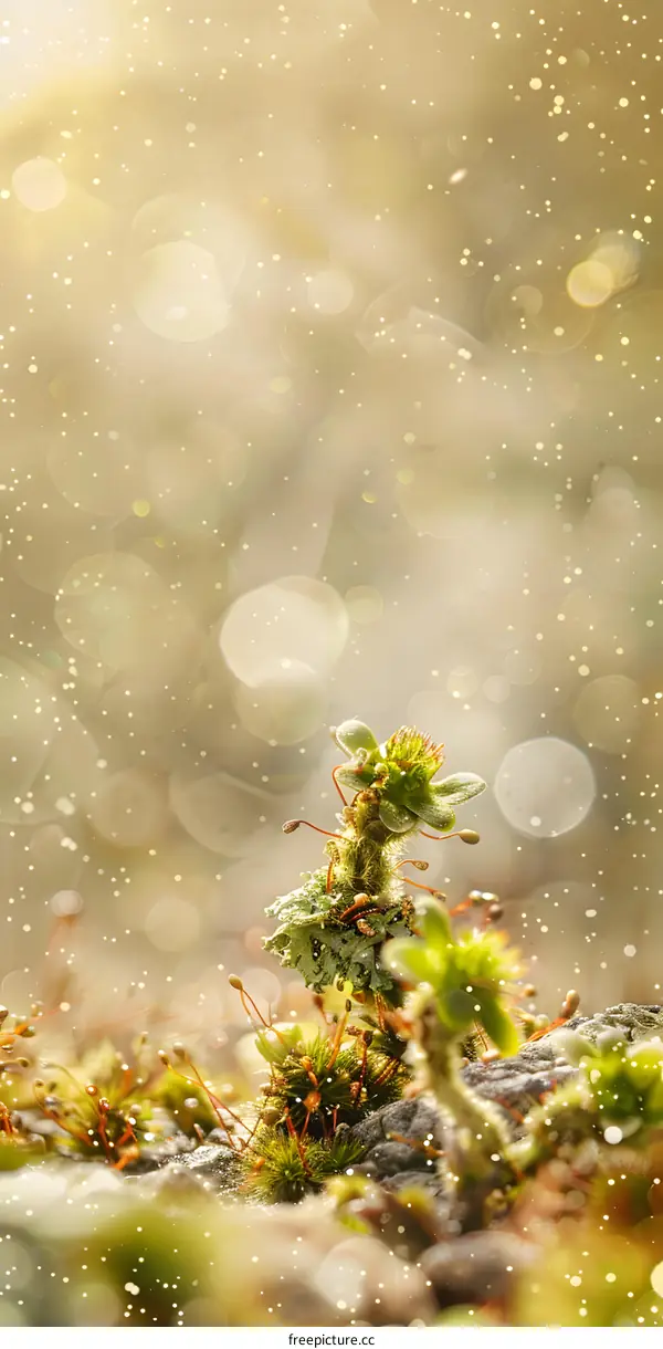 Close Up Shot of Green Moss with Blurred Background