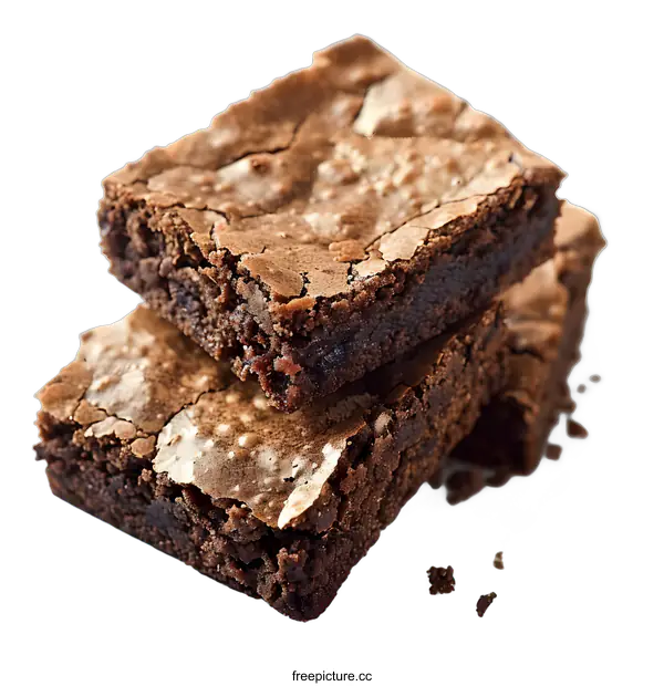 [Transparent Background PNG]Stack of Fudgy Brownies