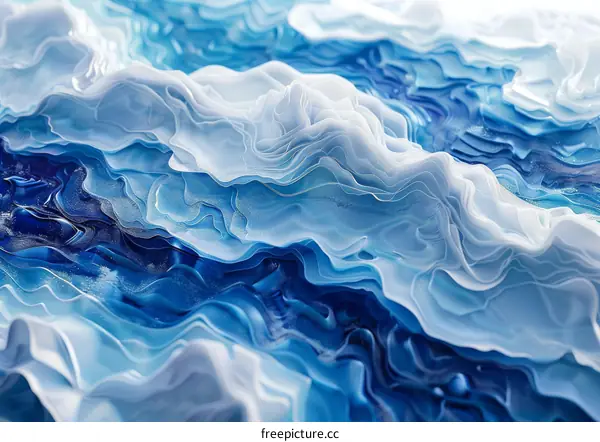 Abstract Blue and White Painting