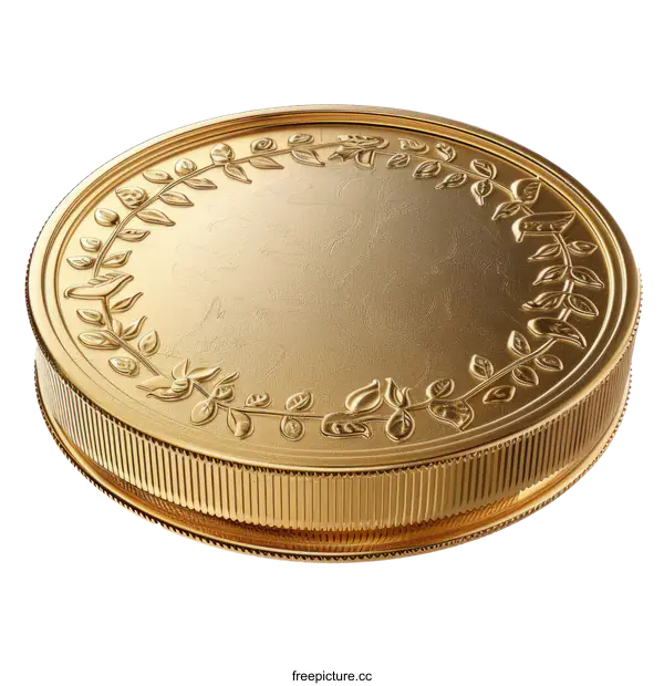 [Transparent Background PNG]Golden Circle for Currency Isolated on White
