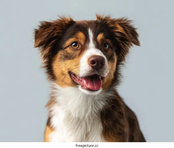Close Up Portrait of a Tricolor Puppy