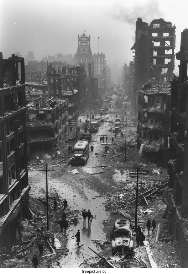 The aftermath of the German bombing of Rotterdam in May 1940
