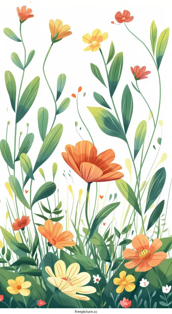 vibrant orange flower field