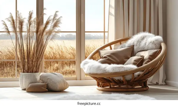 Relaxing Bohemian Indoor Living Room Scene