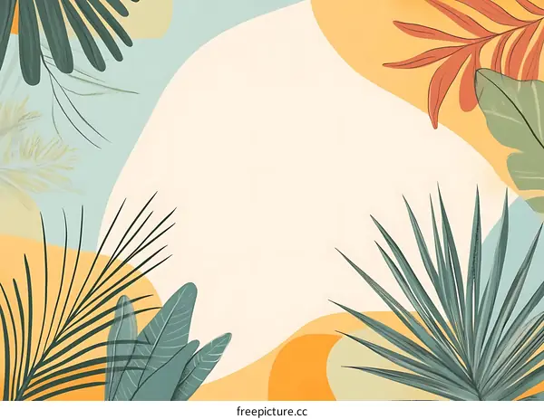 Tropical Leaves Summer Background Illustration