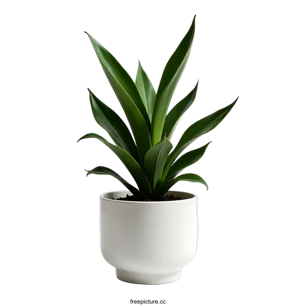 [Transparent Background PNG]Indoor plant in a modern white pot