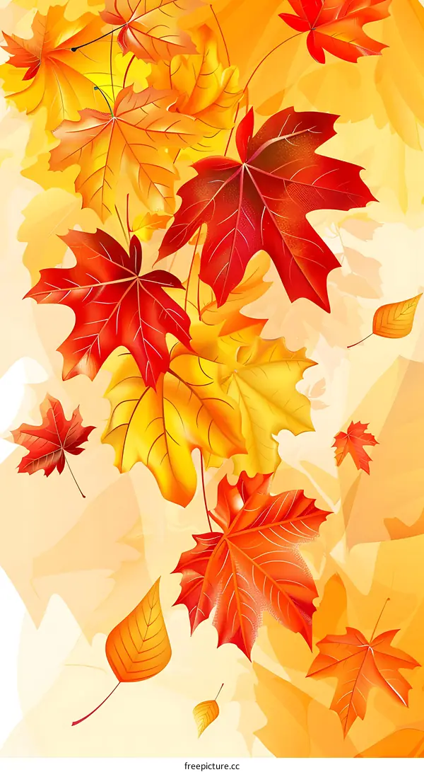 Autumn Leaves Falling Down Background
