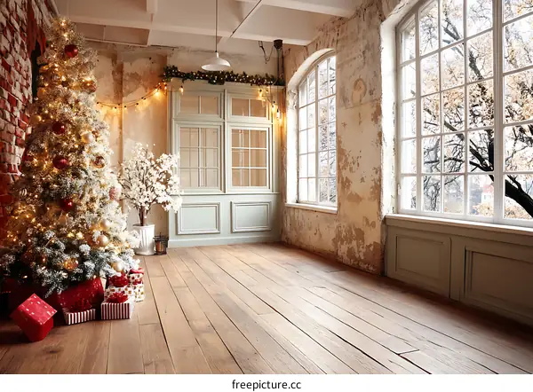 Christmas Decor in a Stylish Loft Apartment