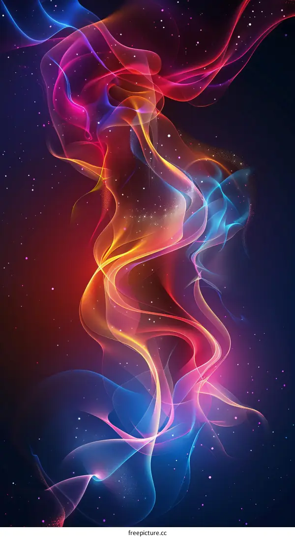 Abstract Colorful Flowing Lines Background