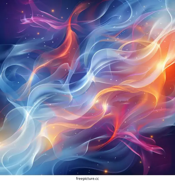 Abstract Colorful Flowing Lines in Space
