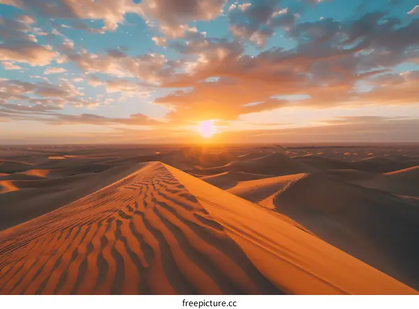 Sunset Over The Sahara Desert