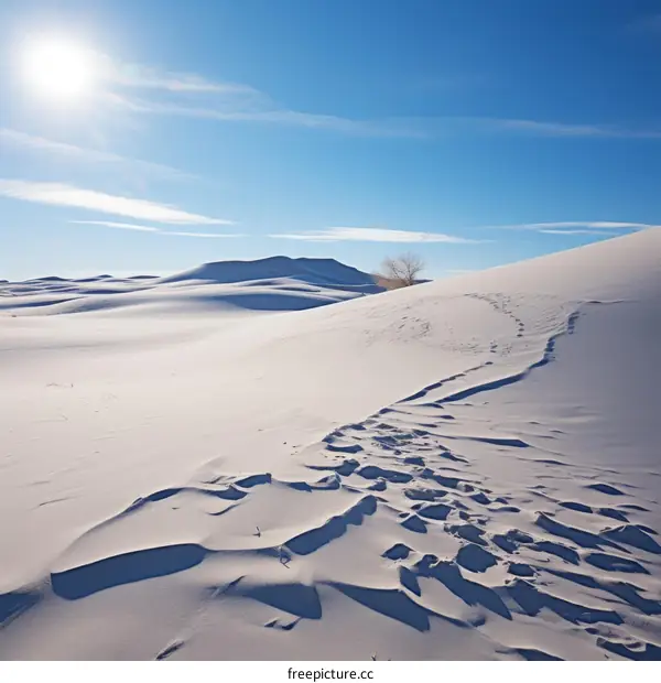 The vast white sand dunes of White Sands National Park in New Mexico, USA