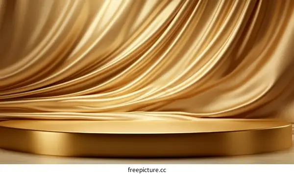 Luxury Golden Fabric Display Podium