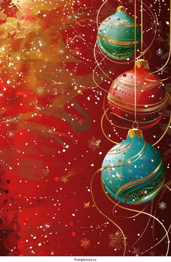 Christmas Background with Festive Ornaments