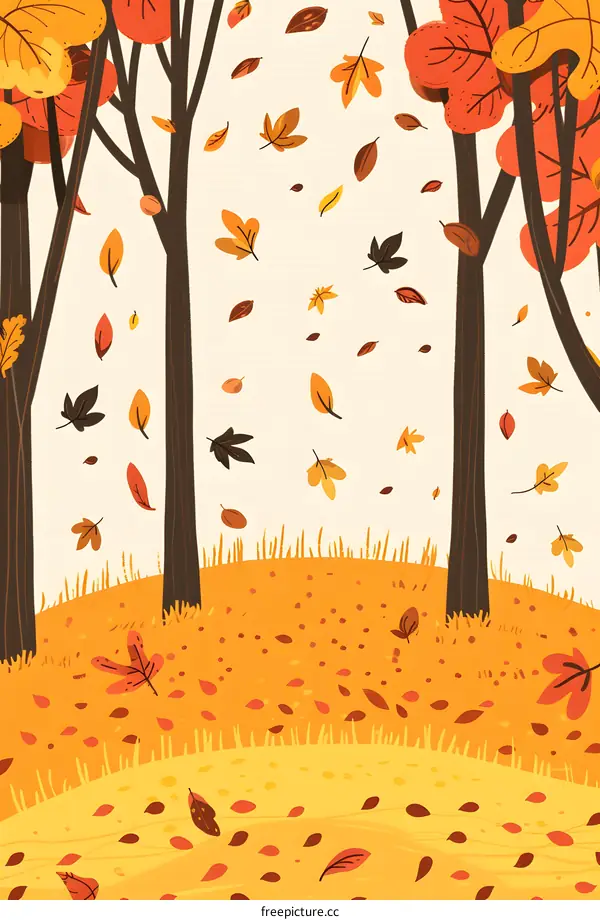 Autumn Leaves Falling from Trees
