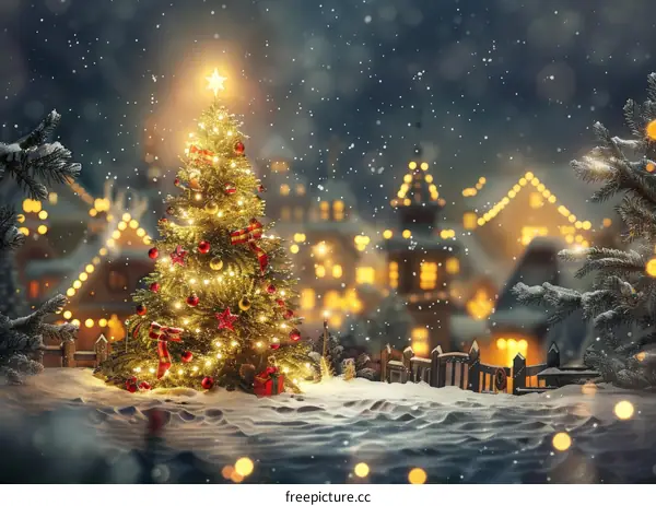 Snowy Christmas in a Quiet Village