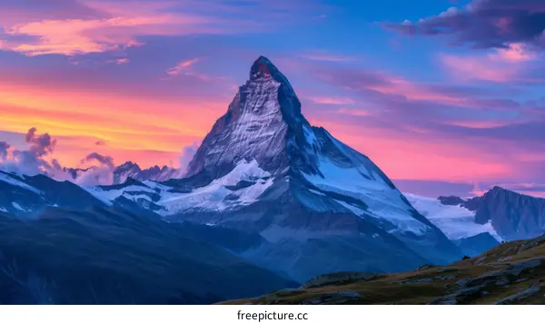 The majestic Matterhorn at sunset