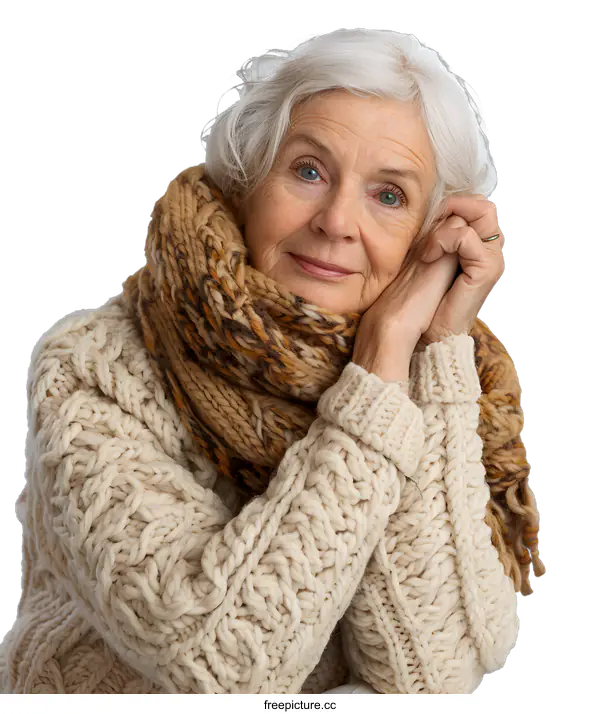 [Transparent Background PNG]portrait of an elderly woman
