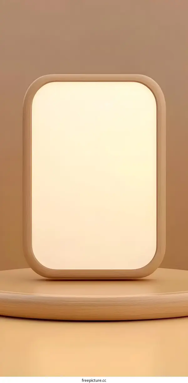 Minimalist Beige 3D Render of Square Frame and Platform