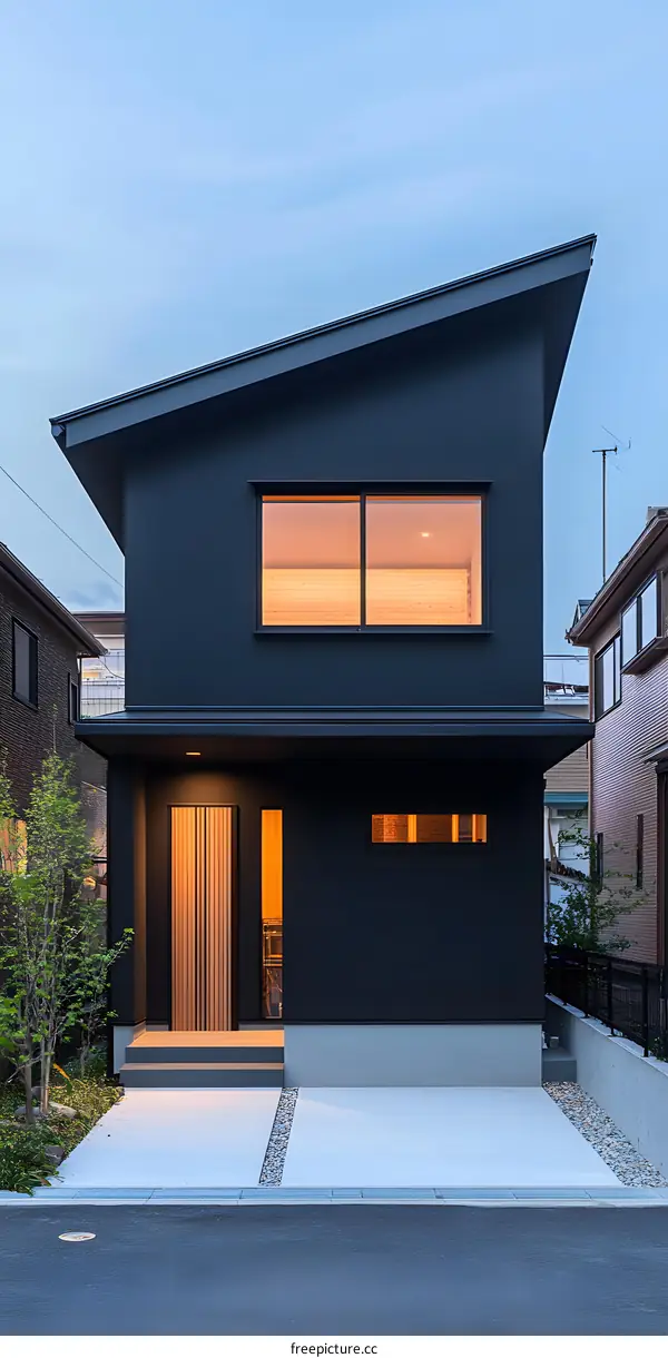 Modern Black House with Minimalist Design