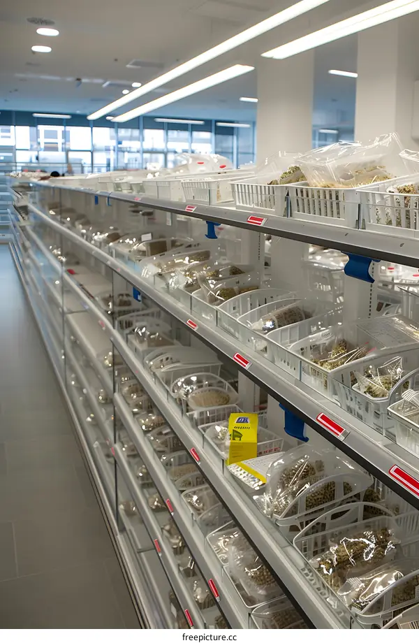 Shelves of Bulk Goods in a Store