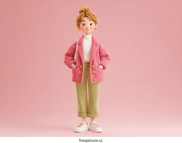 Stylish Cartoon Female Fashion Illustration