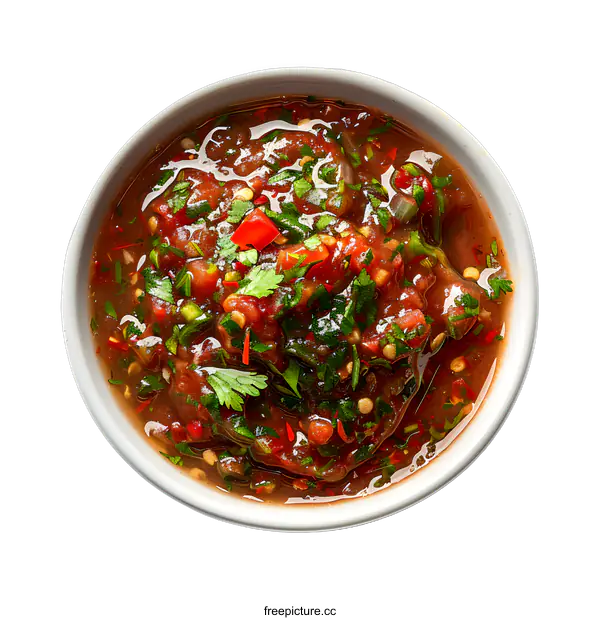 [Transparent Background PNG]A bowl of fresh homemade salsa