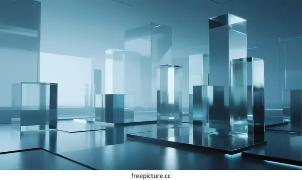 Modern Abstract Glass Structures in Futuristic Interior Design