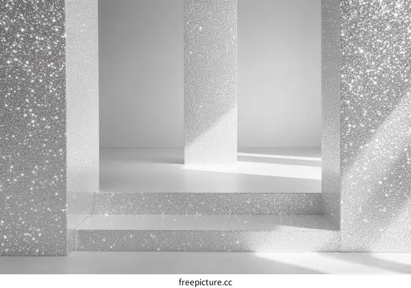 Silver Glitter Modern Empty Stage Display
