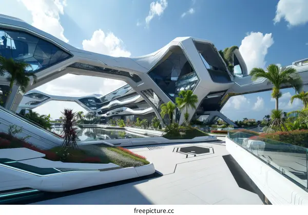 Modern Architectural Marvel with Futuristic Design