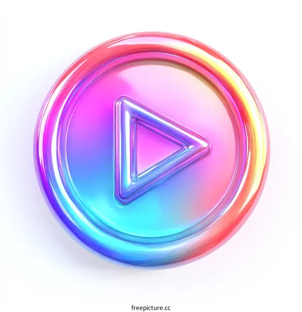 Play Button Icon with Gradient Colors