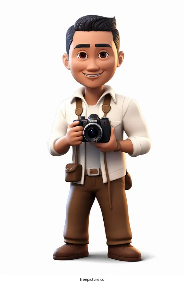 Male photographer holding a camera
