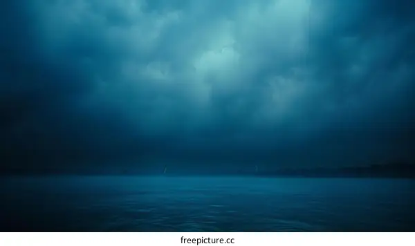 Dark clouds gather over a stormy sea