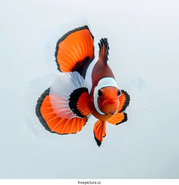 A Vibrant Orange and White Fish on a White Background