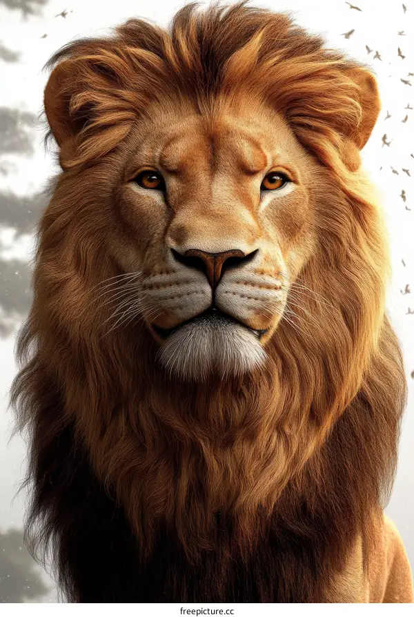 Majestic Lion Portrait Close-up