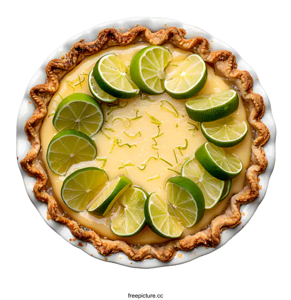 [Transparent Background PNG]A delicious key lime pie with a graham cracker crust