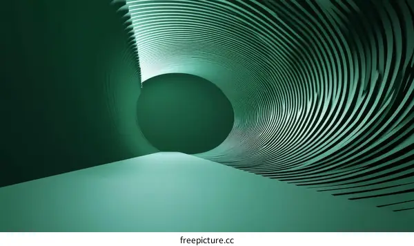 Abstract Green Architectural Tunnel