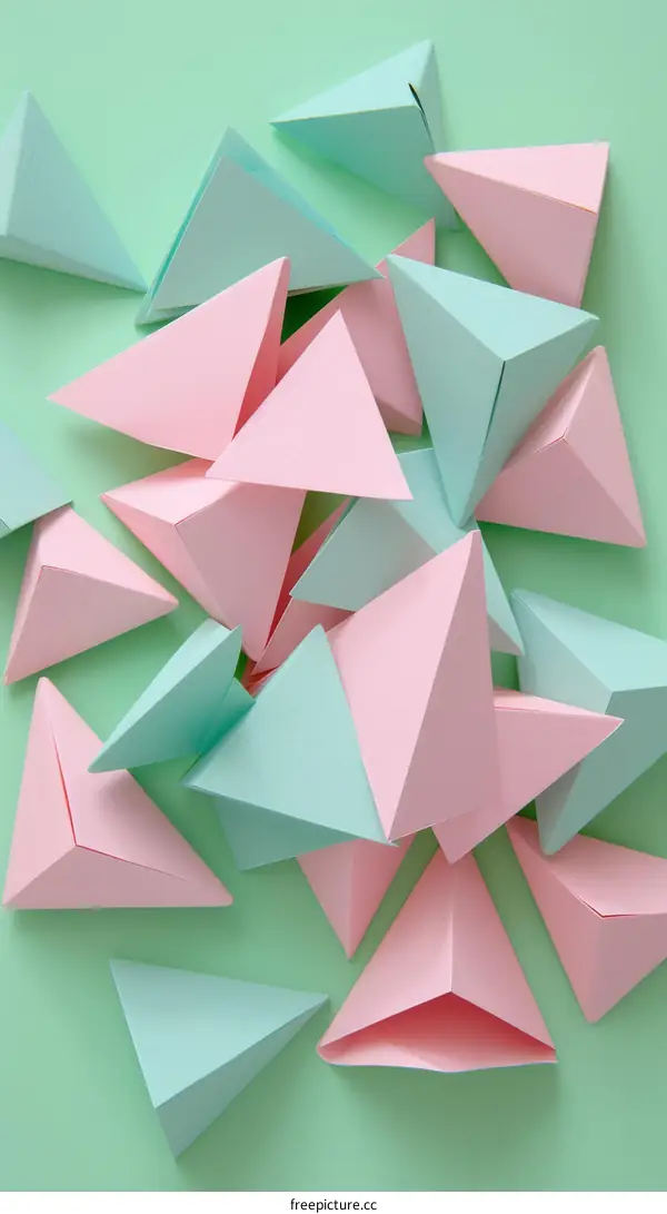 pastel paper triangles