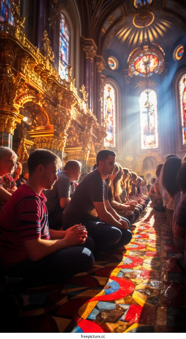People praying in a church
