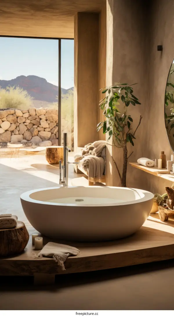 Bathroom with a Desert View