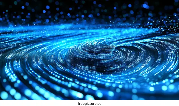 Abstract Digital Blue Fiber Optic Swirl Design