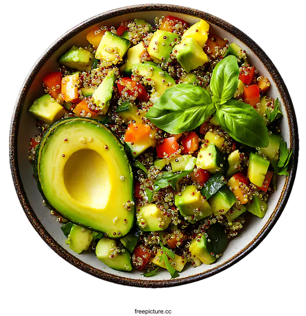 [Transparent Background PNG]Delicious Quinoa Salad with Avocado